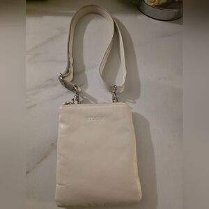 RUDSAK Off-White Leather Crossbody Bag with Detachable Strap